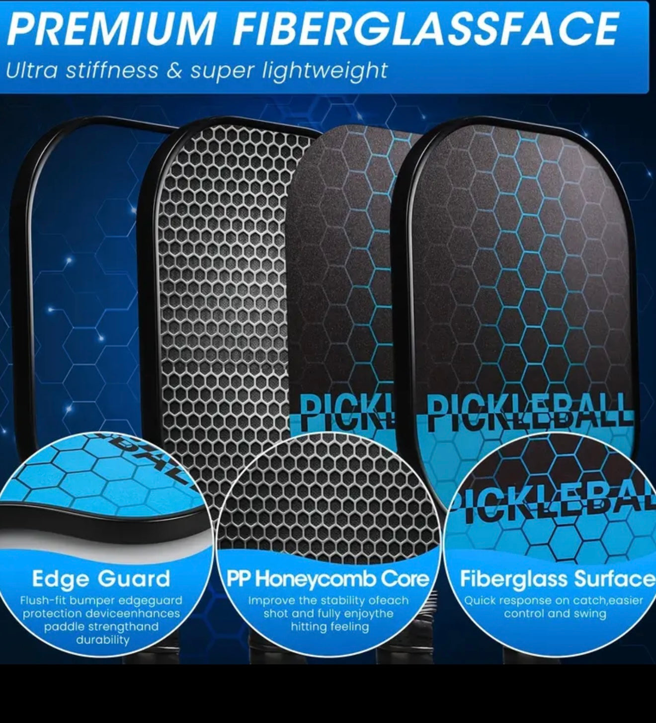 Set de Pickleball – 2 Palas + 4 Pelotas + Bolsa de Transporte