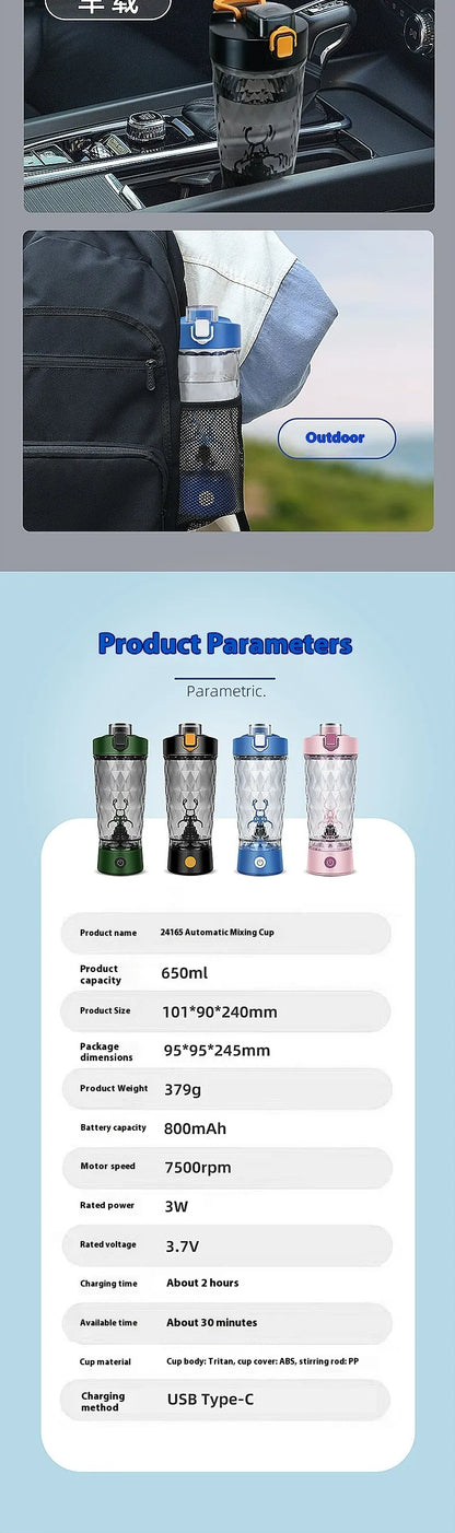 JackFit 🔥 Shaker Eléctrica Portátil – Batido Perfecto en 10s